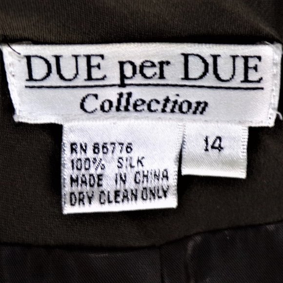 DUE PER DUE size 14 Jrs. brown 100% silk blazer - Picture 13 of 13